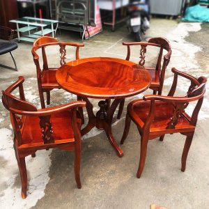 Thanh Lý Bộ Bàn Trà Gỗ Tràm 4 Ghế Mới 99%
