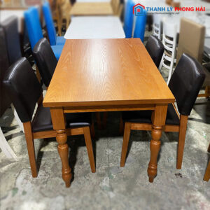 Thanh Lý Bộ Bàn Ăn 1m2 Gỗ Nâu Tự Nhiên Mới 99%