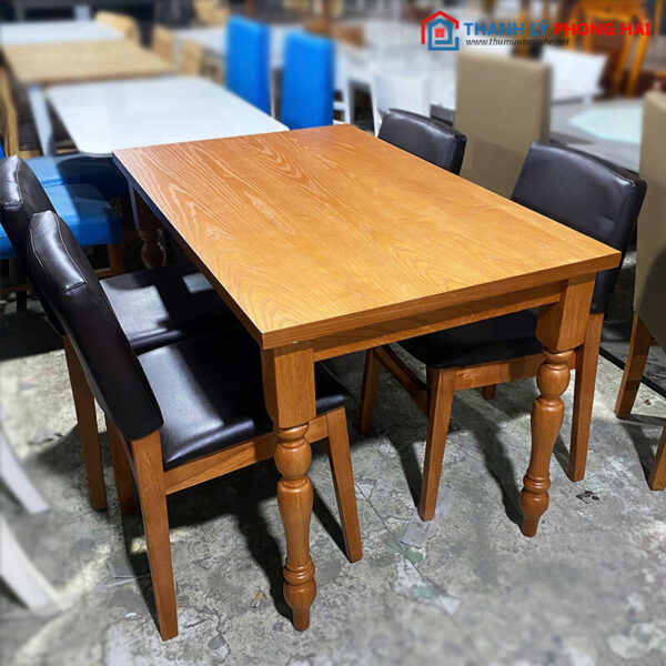 Thanh Lý Bộ Bàn Ăn 1m2 Gỗ Nâu Tự Nhiên Mới 99%