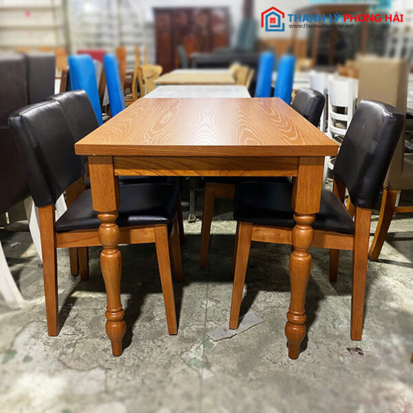Thanh Lý Bộ Bàn Ăn 1m2 Gỗ Nâu Tự Nhiên Mới 99%