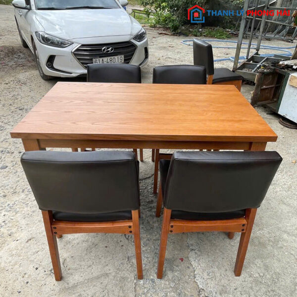 Thanh Lý Bộ Bàn Ăn 1m2 Gỗ Nâu Tự Nhiên Mới 99%