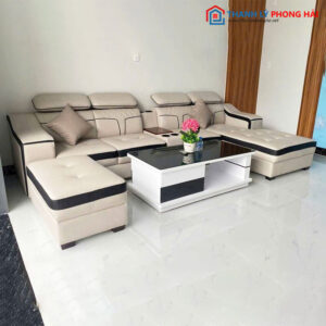 Thanh Lý Bộ Sofa Góc L 3m2 Kèm Bàn Trà Và Đôn Mới 99%