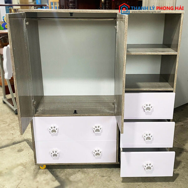 Thanh Lý Tủ Áo Nhựa 1m Cho Bé Hình Thỏ Trắng Mới 99%