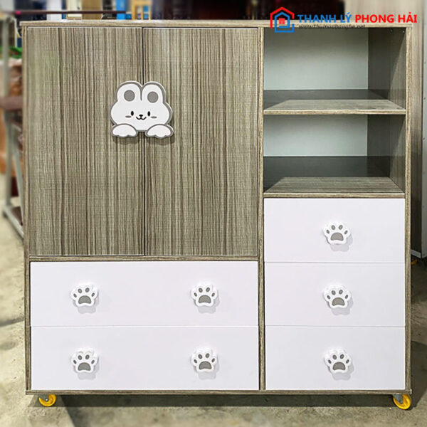 Thanh Lý Tủ Áo Nhựa 1m Cho Bé Hình Thỏ Trắng Mới 99%