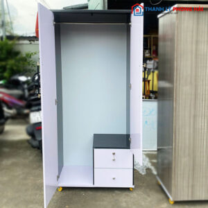 Thanh Lý Tủ Nhựa 2 Cánh 85cm Đơn Giản Mới 99% màu trắng mở cửa