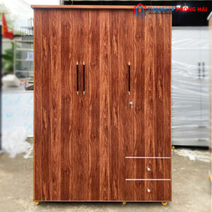 Thanh Lý Tủ Quần Áo 3 Cánh 1m25 Màu Nâu Vân Gỗ Mới 99%