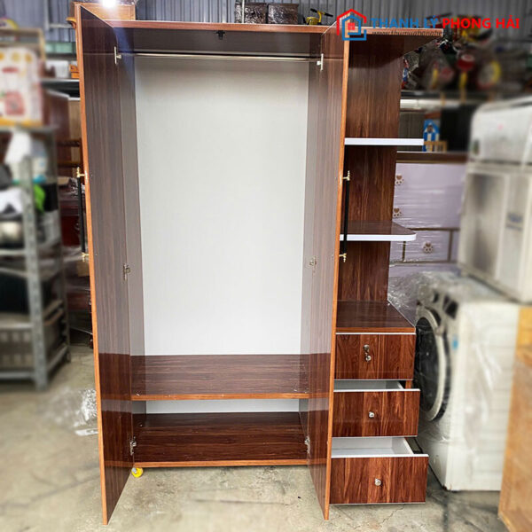 Thanh Lý Tủ Quần Áo Nhựa 2 Cánh 1m25 Kèm Kệ Góc Mới 99%