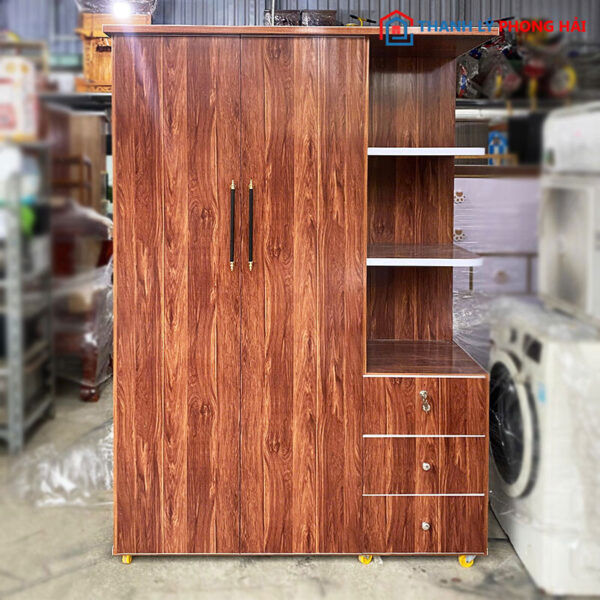 Thanh Lý Tủ Quần Áo Nhựa 2 Cánh 1m25 Kèm Kệ Góc Mới 99%