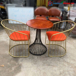 Thanh Lý Bộ Bàn Ghế Cafe Đế Đồng Mới 99%