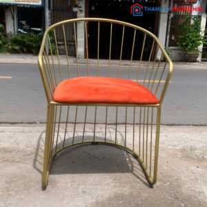 Ghế Cafe Đế Đồng Đệm Bọc Nhung Mới 99%