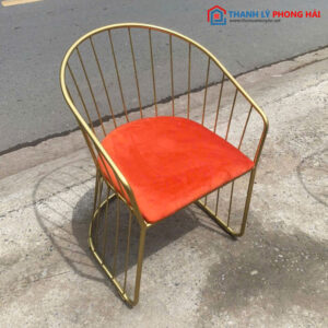 Ghế Cafe Đế Đồng Đệm Bọc Nhung Mới 99%