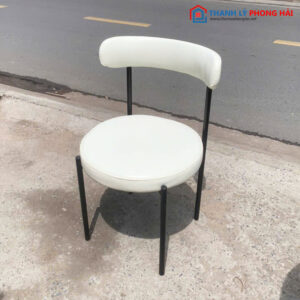 Thanh Lý Ghế Cafe Đệm Simili Trắng Mới 99%
