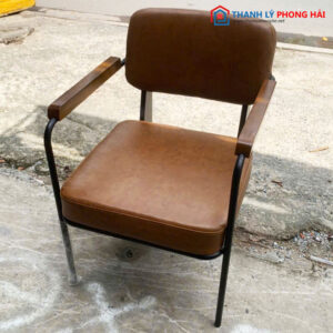 Ghế Sofa Cafe Đệm Da Khung Sắt Mới 99%