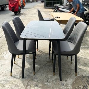 Bộ Bàn Ăn Mặt Đá 1m2 Kèm 4 Ghế Mới 99%