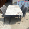 Bộ Bàn Ăn Mặt Đá 1m4 Kèm 4 Ghế Da Mới 99%