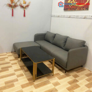 Bộ Sofa Bọc Da Kèm Đôn Ghép Góc L Mới 99%