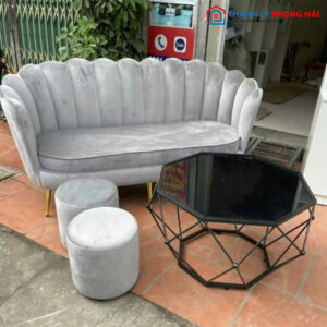 bộ sofa vỏ sò xám