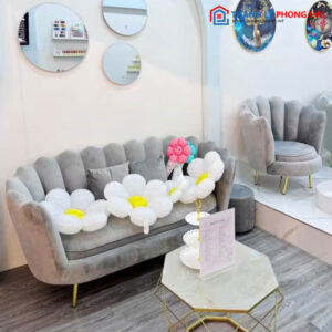 bộ sofa vỏ sò xám