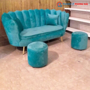 bộ sofa vỏ sò xanh