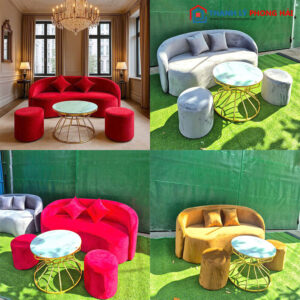 Bộ Sofa Cong Kèm Bàn Sang Trọng (Nhiều Mẫu) Mới 99%