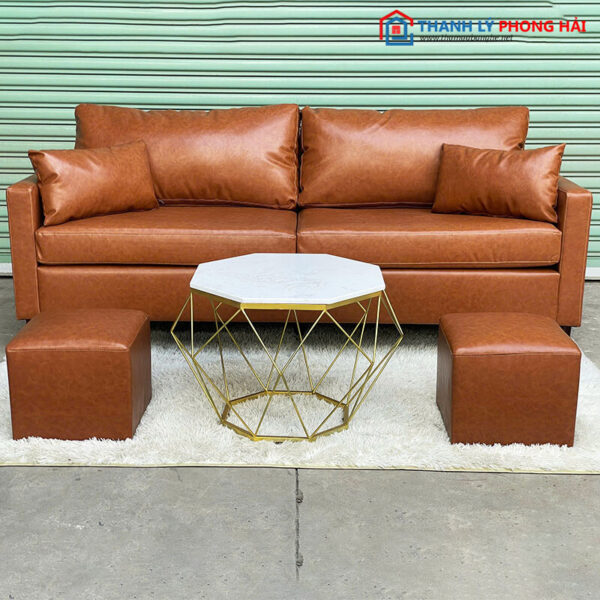 Bộ Sofa Da Kèm Bàn Kim Cương Mới 99% (Nhiều Mẫu)
