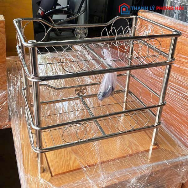 Kệ Chén Đa Năng Inox 47cm 2 Tầng Mới 99%