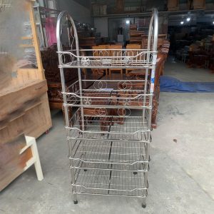 Thanh Lý Kệ Inox 5 Tầng 60cm Tay Cung Mới 99%