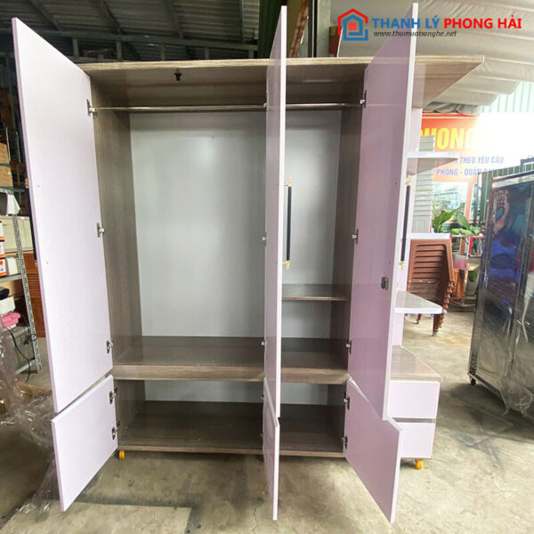 Thanh Lý Tủ Áo Nhựa 3 Cánh Kèm Kệ Nhiều Ngăn Mới 99%