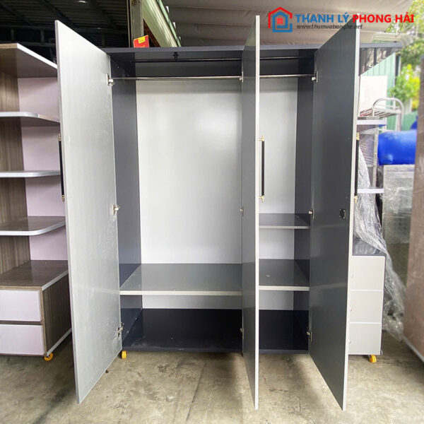 Tủ Quần Áo Nhựa 3 Cánh 1 Kệ 1m6 Mới 99%