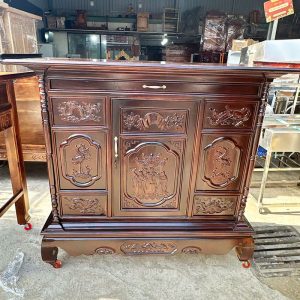 Tủ Thờ Gỗ Tràm 1m5 Kiểu Cổ Điển Mới 99%