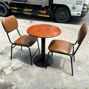 Bộ Bàn Ghế Cafe Mặt Tròn Kèm Ghế Mới 99%