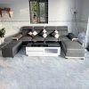 Bộ Sofa Da 2m9 Cao Cấp Màu Xám Mới 99%