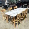 Bộ Bàn Ăn Cabin 1m6 Mặt Đá Kèm 6 Ghế Mới 99%