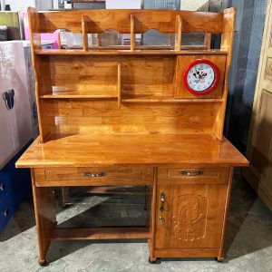 Bàn Học Gỗ Tự Nhiên 1m2 Có Kệ Sách Mới 99%