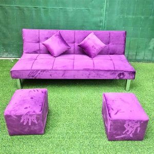 Thanh Lý Băng Sofa Bed Bọc Nhung Màu Tím Mới 99%