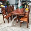 Bộ Bàn Ăn Gỗ Tự Nhiên Mặt Vuông 1m93 8 Ghế Mới 99%