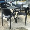 Thanh Lý Bộ Bàn Ghế Cafe Nhựa Đúc Màu Đen Mới 99%