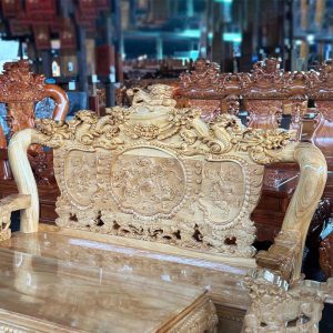 Bộ Salon Gỗ Gõ Lưng Tấm Chạm Nghê Mới 99% (Nhiều Size)