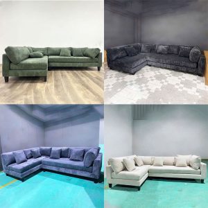 Sofa Chữ L 2m9 Bọc Nhung Gân Cao Cấp Mới 99% (Nhiều Màu)