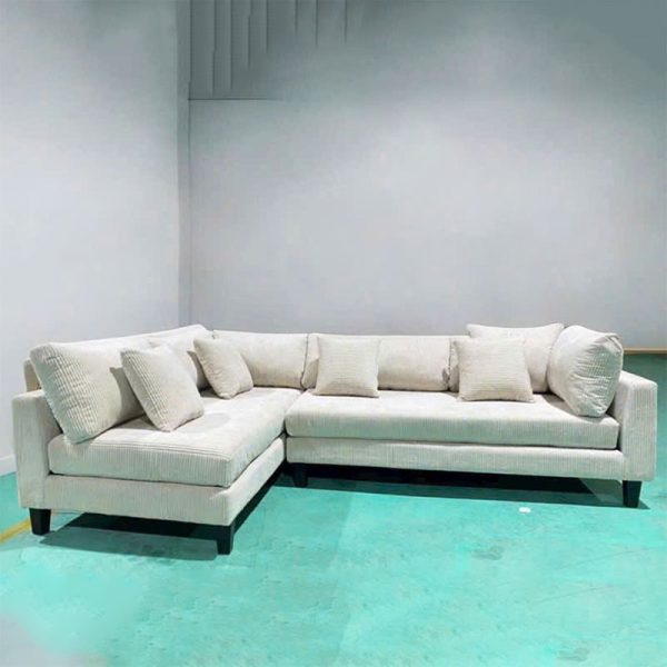 Sofa Chữ L 2m9 Bọc Nhung Gân Cao Cấp Mới 99% (Nhiều Màu)