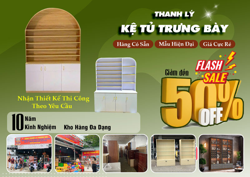 Thanh lý tủ kệ trưng bày