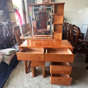 Bàn Trang Điểm Gỗ Sồi Gương LED Mới 99% (Nhiều Size)