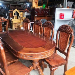 Bộ Bàn Ăn Gỗ Tràm 1m95 Kèm 8 Ghế Mã Đáo Thành Công Mới 99% 2 Bộ Bàn Ăn Gỗ Tràm 1m95 Kèm 8 Ghế Mã Đáo Thành Công Mới 99%