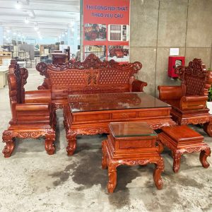 Thanh Lý Bộ Salon Gỗ Đỏ Hoàng Gia Giảm Giá Sốc
