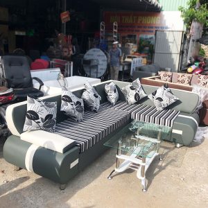Bộ Sofa Góc L 2m15 Kèm Bàn Kính Mới 99% (Nhiều Màu)