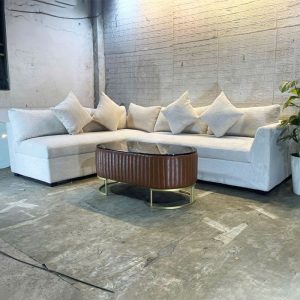 Bộ Sofa Góc L Bọc Nhung Tăm Cao Cấp Mới 99%