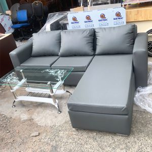 Thanh Lý Bộ Sofa Xám Góc L 2m15 Mới 99%