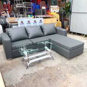 Thanh Lý Bộ Sofa Xám Góc L 2m15 Mới 99%