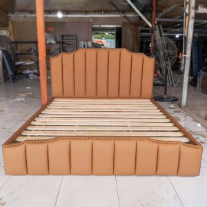 Giường Bọc Da Sọc Cao Cấp Mới 99% (Nhiều Màu)