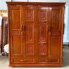 Tủ Gỗ Tự Nhiên 4 Cánh Kèm Gương Bên Trong Mới 99%